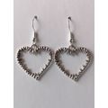 Spiky Thorn Heart Charm Earrings Silver Plated Gothic/Horror/Halloween