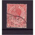 GIBRALTAR 1912 SG 77 1d CARMINE RED FINE USED #2