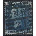 1858 SG47 2d Blue Plate 13 Good Used Check Lett...