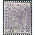 Gibraltar 1889 SG28 50c Bright-Lilac Mounted Mi...