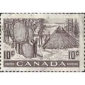 CANADA, Drying furs, brown 1950, 10c