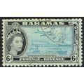 Bahamas 1954 Definitive Issue 6d Light Blue and...