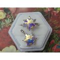 SET Star Stellaris Aurora Ring & Pendant Made W...