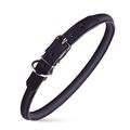 Dog Pet Round Leather Collar W3/8" - L16"-19", ...