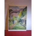 STREET IN TAHITIAN VILLAGE by Paul Gauguin unused postcard Medici Society art =
