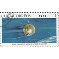 CUBA, SPACE, Sputnik I, blue 1972, 1c