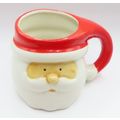 Santa Head Mug Ceramic with Red Santa Hat Drink...