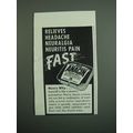 1950 Anacin Medicine Ad - Relieves Headache