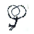 Dark Blue Beaded Aroma Therapy Vial Necklace 1
