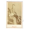 Victorian cdv photo boy with model yacht Scarbo...