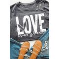 Gray LOVE everybody Graphic T-shirt