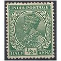 India 1934 SG232 1/2a Green Mounted Mint.