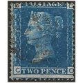 1858 SG47 2d Blue Plate 14 Good/Fine Used Check...