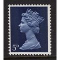 SG735 5d Royal Blue Unmounted Mint GB Machin