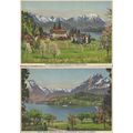 Lucerne Polytechnic Chalets 2x Antique Swiss Pa...