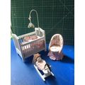Dressed Cot, Chair & Rocking Horse Pink Nursery...
