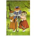 Art CATS OUT CYCLING Postcard (Mayfair SH 355)