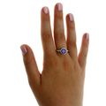 New Real Solid 925 Sterling Silver Purple Bezel...