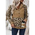 Light French Beige Leopard Print Patchwork Ragl...