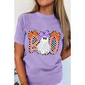 Wisteria Boo Checkered Bow Ghost Halloween Grap...