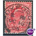 GB stamps 1902-10 KEV11 - 1d SG219 Oxford 4