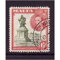 MALTA 1938 SG 225 6d OLIVE GREEN AND SCARLET FI...