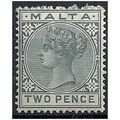 Malta 1885 SG23 2d Grey Wmk Crown CA Mounted Mi...