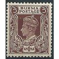 Burma 1938 SG22 1a Purple Brown Mounted Mint .. ..
