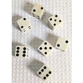 Lot of 7 Vintage White Six Sided Replacement Di...