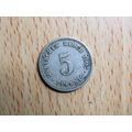 1907d 5 Pfennig Germany Empire Coin