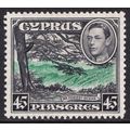 Cyprus KGVI 1938-51 45pi Green Black SG161 Mint MH