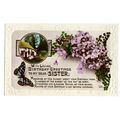 POSTCARD Birthday Greetings Sister Poem & Flowe...
