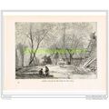 RUSSIAN VILLAGE ON THE VOLGA, RUSSIA, PRINT c1890