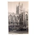 BATH ABBEY & VINTAGE CARS unused vintage postcard
