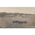 Genova Panorama Antique Rowing Boats Passing Sw...