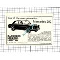 Mercedes 250 Car Advert Balgores Motors Gidea P...