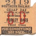 Southern Railway Edmondson Ticket - Caterham to...