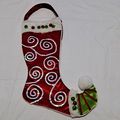 Whimsical Red ELF TOE CHRISTMAS STOCKING Velvet...