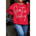 Fiery Red Plus Size Santa Baby Tinsel Crew Neck...
