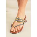 Gold Clip Toe Pointed Toe Strappy Flat Slippers