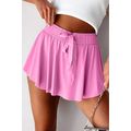 Bonbon Drawstring High Waist Lined Tennis Skorts