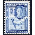 1942 SOMALILAND Sg108 3a BRIGHT BLUE M/ MINT (G20)