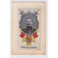 Patriotic Woven Silk Postcard Showing Lord Kitc...