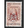 VENEZUELA 1952 COAT OF ARMS STATE OF LARA 25c B...