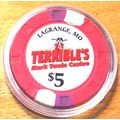 (1) $5. TERRIBLE'S CASINO CHIP - MARK TWAIN - L...