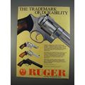 1996 Ruger GP 100 Revolver Ad - Trademark of Durability