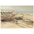 Roque Gameiro Barcos Nazare Postcard posted 197...