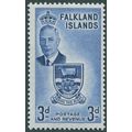 Falkland Islands 1952 3d deep ultramarine SG 17...