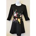 Dan Munier Dress Sz.S Black/Embroidered Multico...