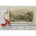 Vintage: Christmas card - house by a river